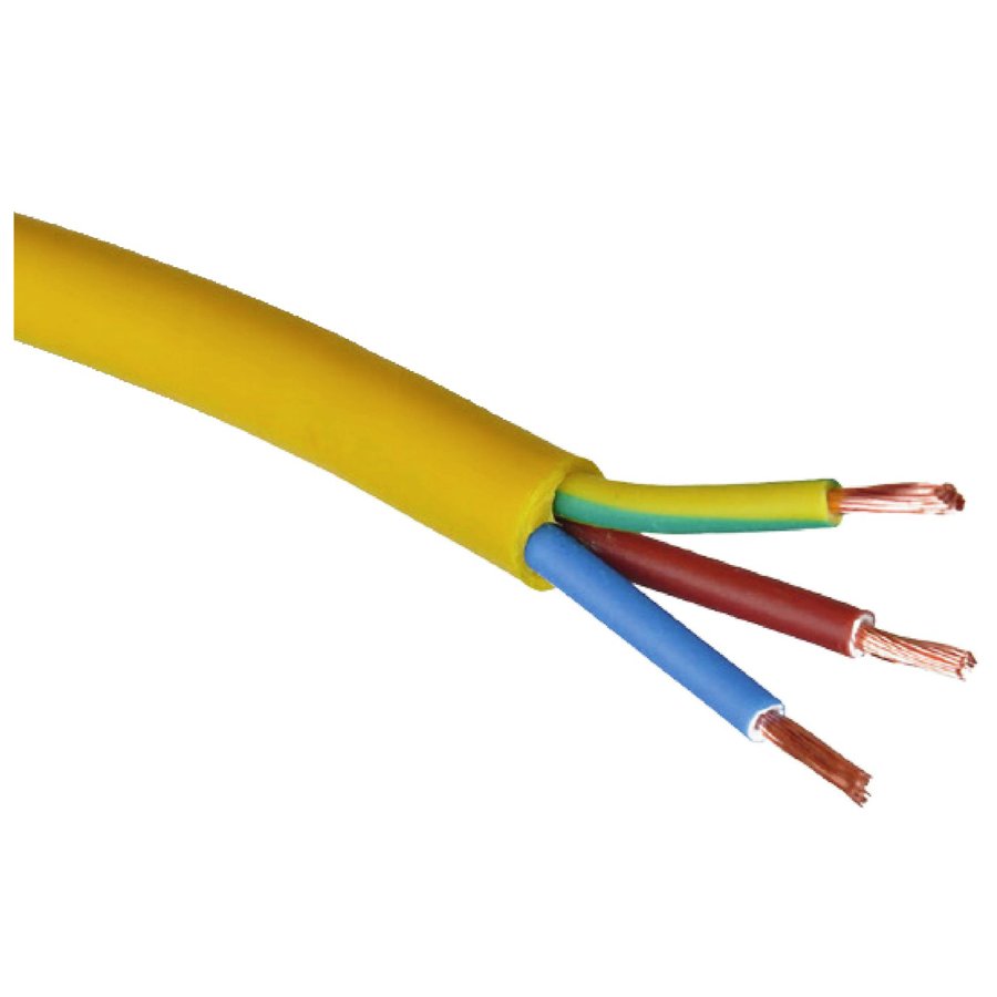 Arctic grade flexible cable, 3 core, 1.5mm², yellow