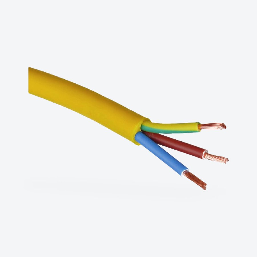 Arctic grade flexible cable, 3 core, 1.5mm², yellow