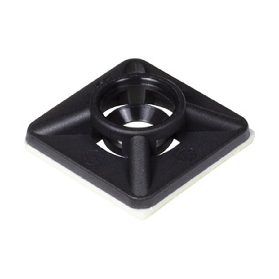 Adhesive cable tie base, black, 20mm