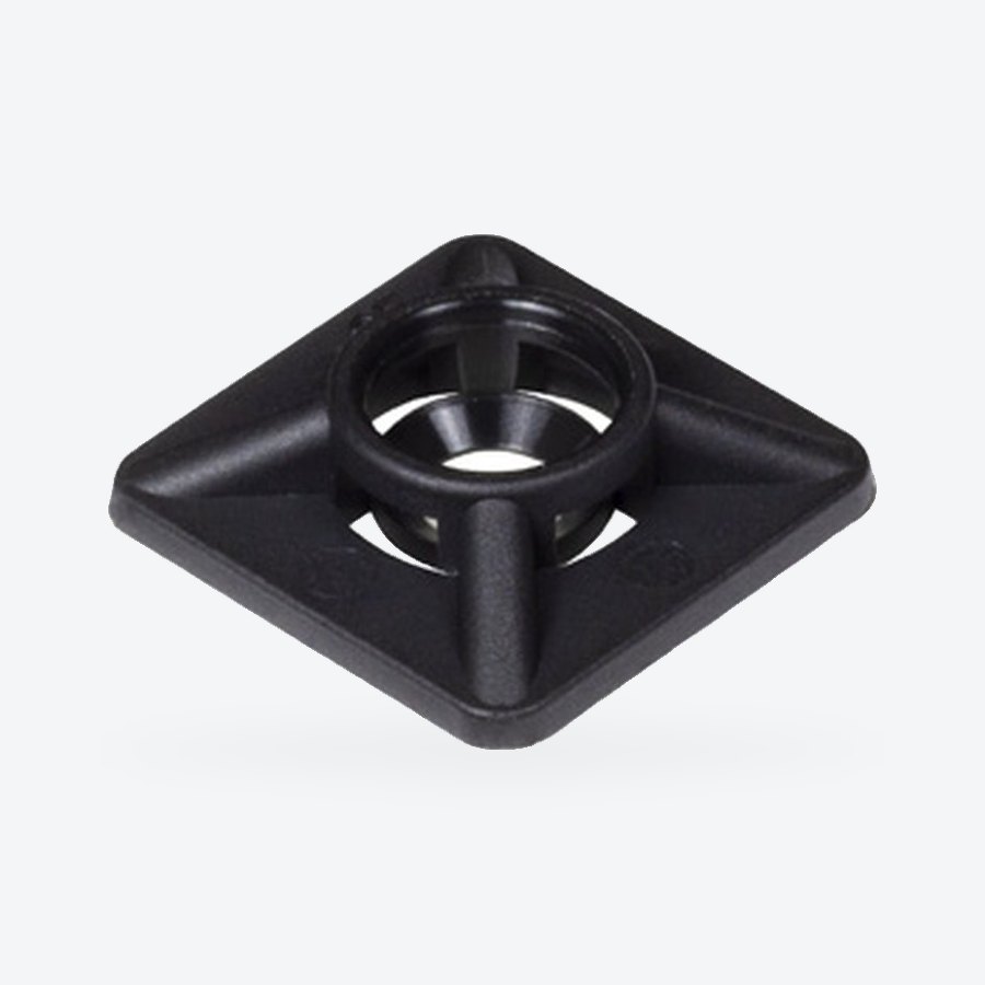 Adhesive cable tie base, black, 20mm
