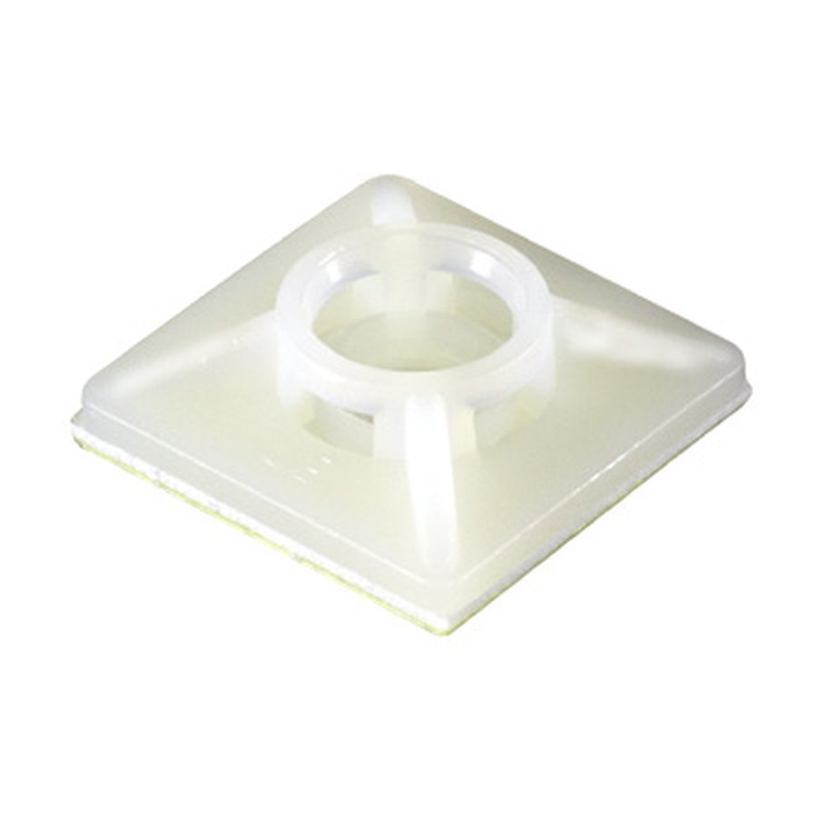 Adhesive cable tie base, natural, 25mm