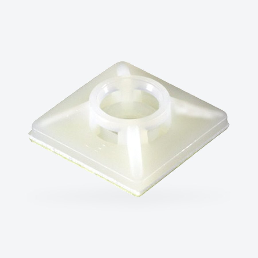 Adhesive cable tie base, natural, 25mm