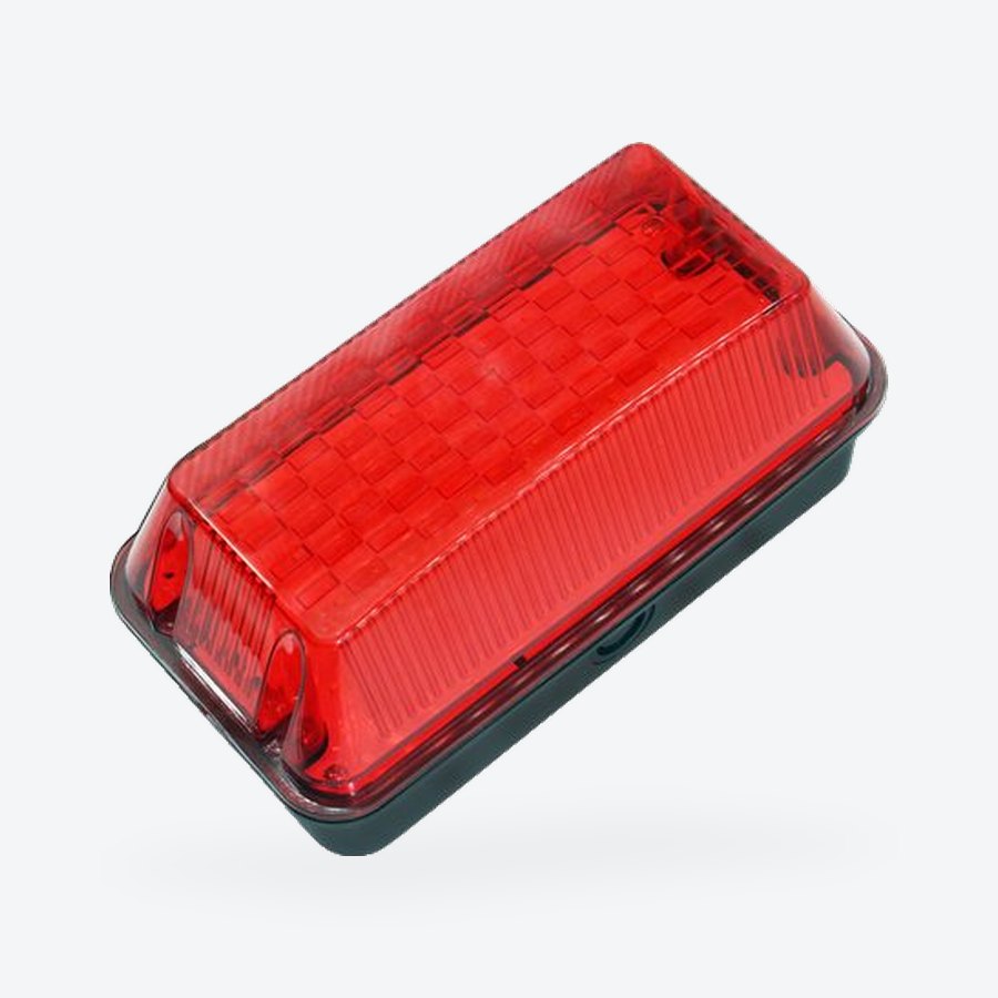 Pre-wired red LED bulkhead, 10W, 110 to 230V, with bracket and connection box