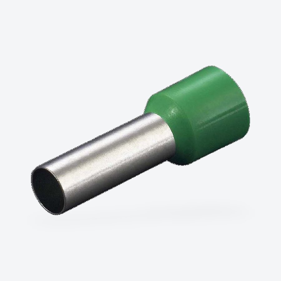 Insulated cord end ferrule, 6mm², green
