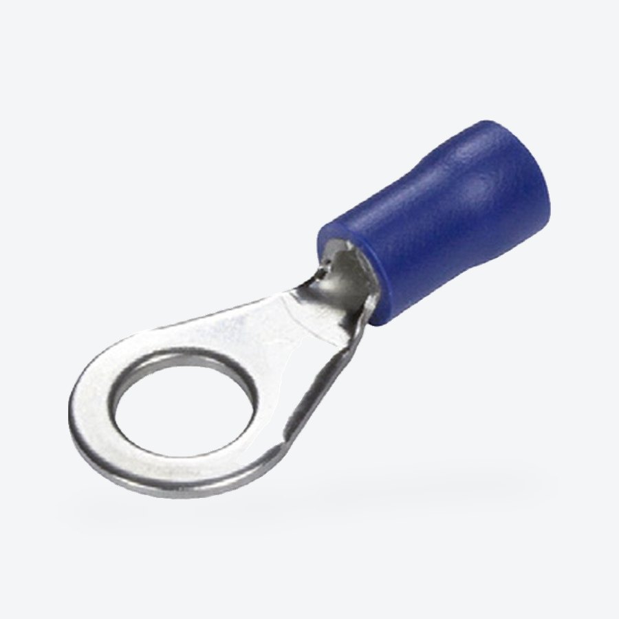 Pre-insulated ring terminal, blue, 1.5-2.5mm², M5 stud