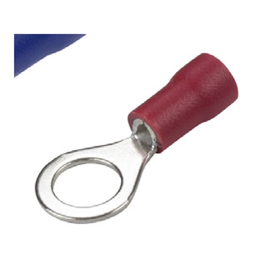 Pre-insulated ring terminal, red, 0.5-1.5mm², M4 stud
