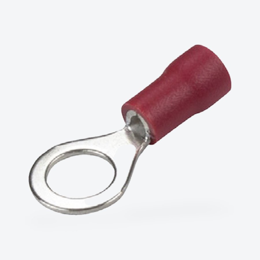 Pre-insulated ring terminal, red, 0.5-1.5mm², M4 stud