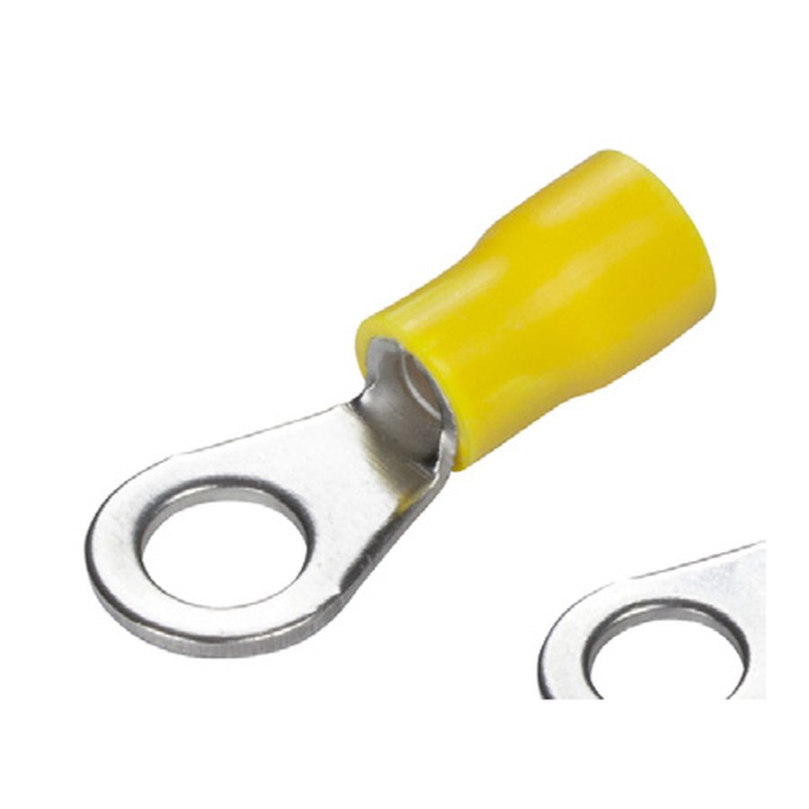 Pre-insulated ring terminal, yellow, 4.0-6.0mm², M5 stud