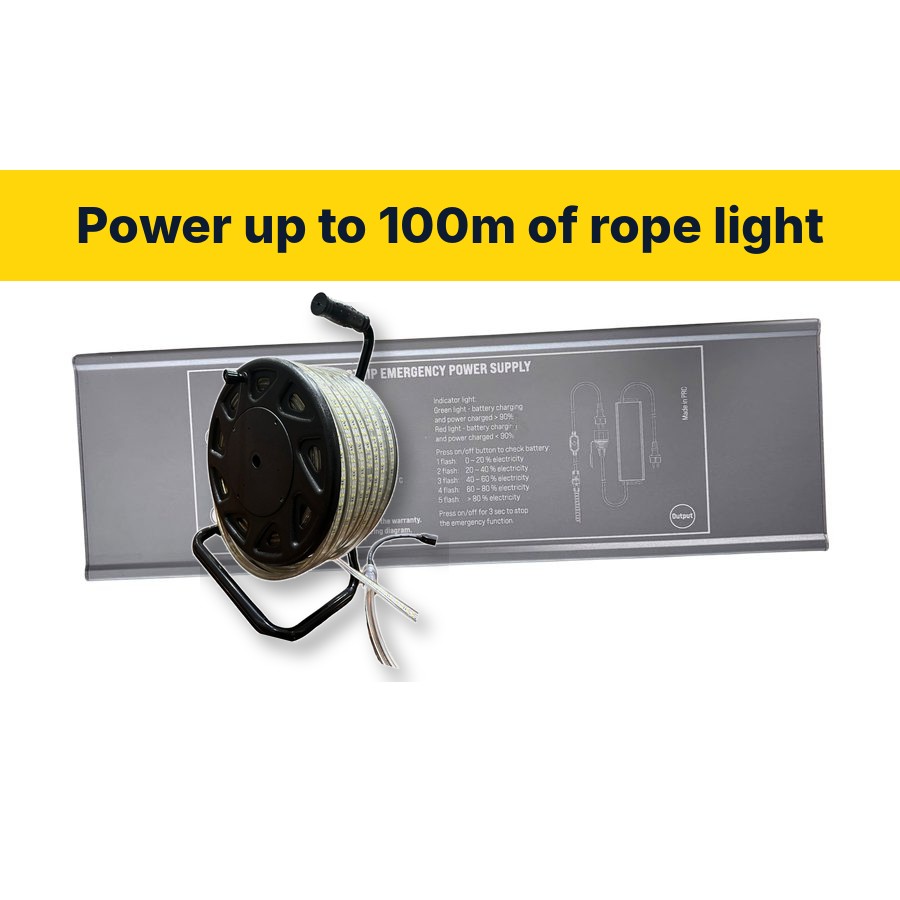 Rope light emergency battery pack