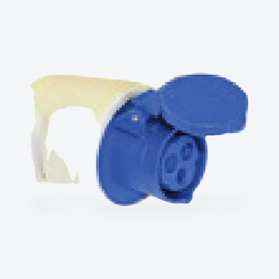 230V 16A 3-pin panel socket, IP44
