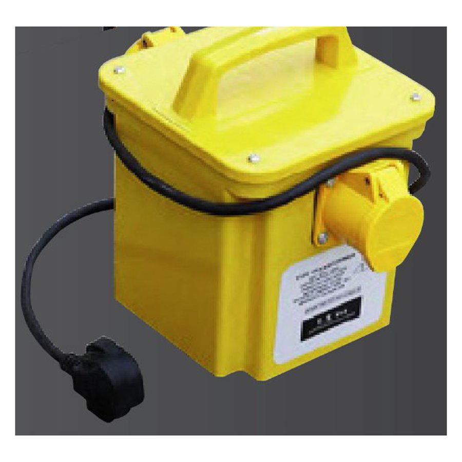 1.0kVA portable tool transformer, 230V to 110V, 1 x 16A outlet